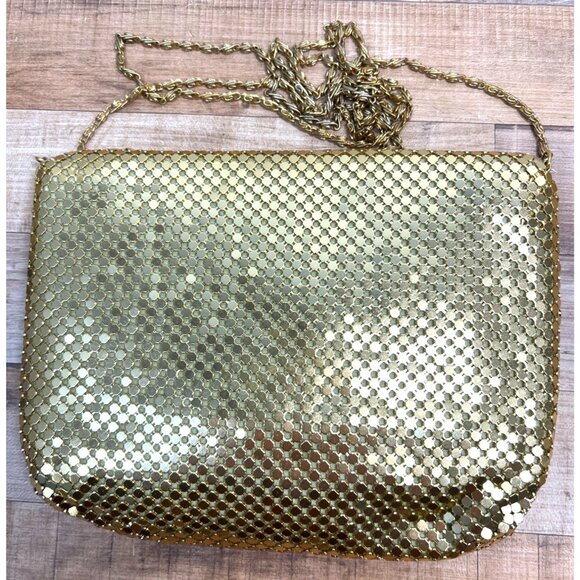 Vintage Gold Mesh Evening Bag With Chain Strap & Tassel Detail - Picture 3 of 5